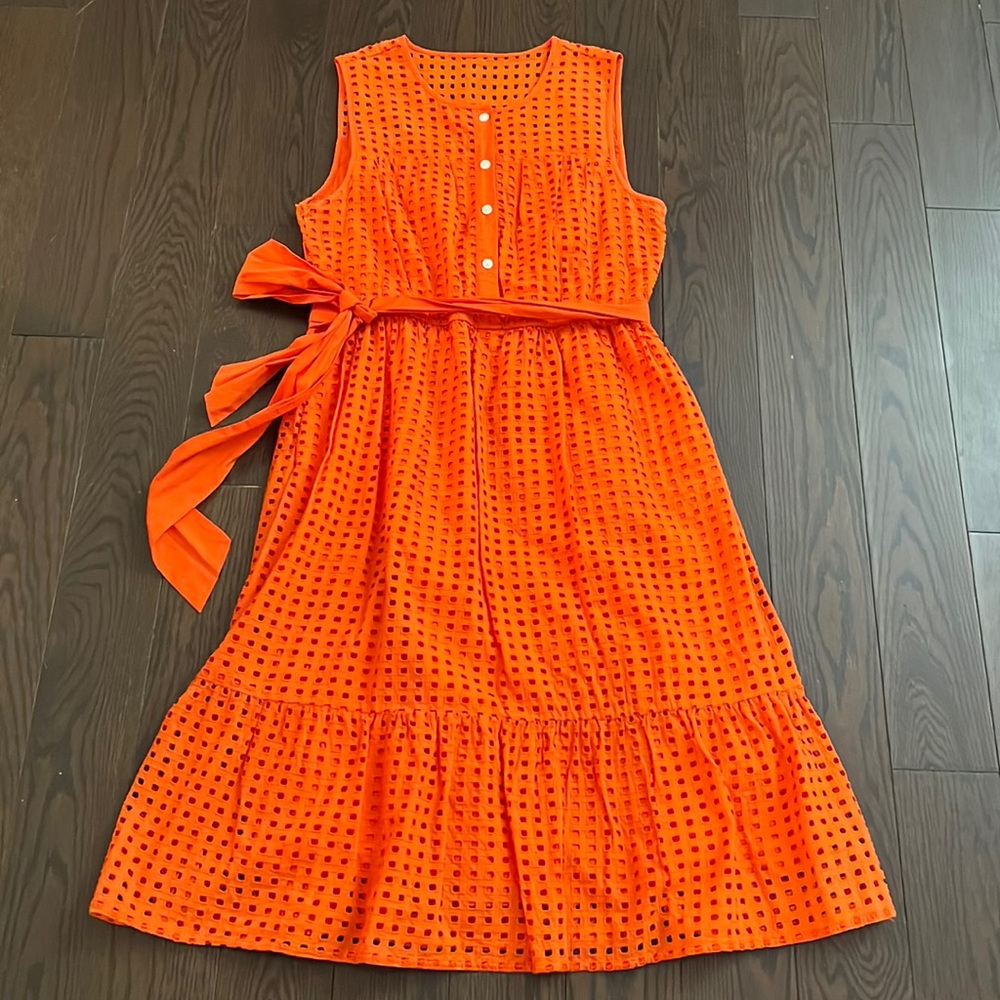 J Crew red orange summer dress